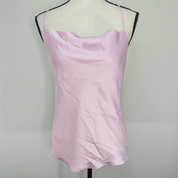 Express Womens Tank‎ Top Light Pink Drape Neck S - Picture 1 of 8